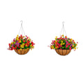 18 In Uv Resistant Artificial Daisy Hanging Basket Diy Kit Set Of 2