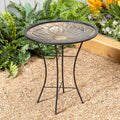 18 In. Flower Metal Birdbath With Stand