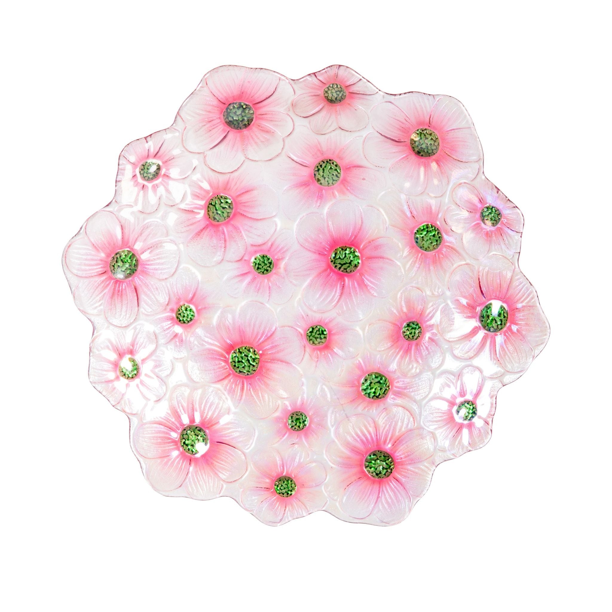 18 In. Scalloped Edge Glass Birdbath
