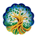 18 In. Tree Of Life Metal Birdbath With Stand