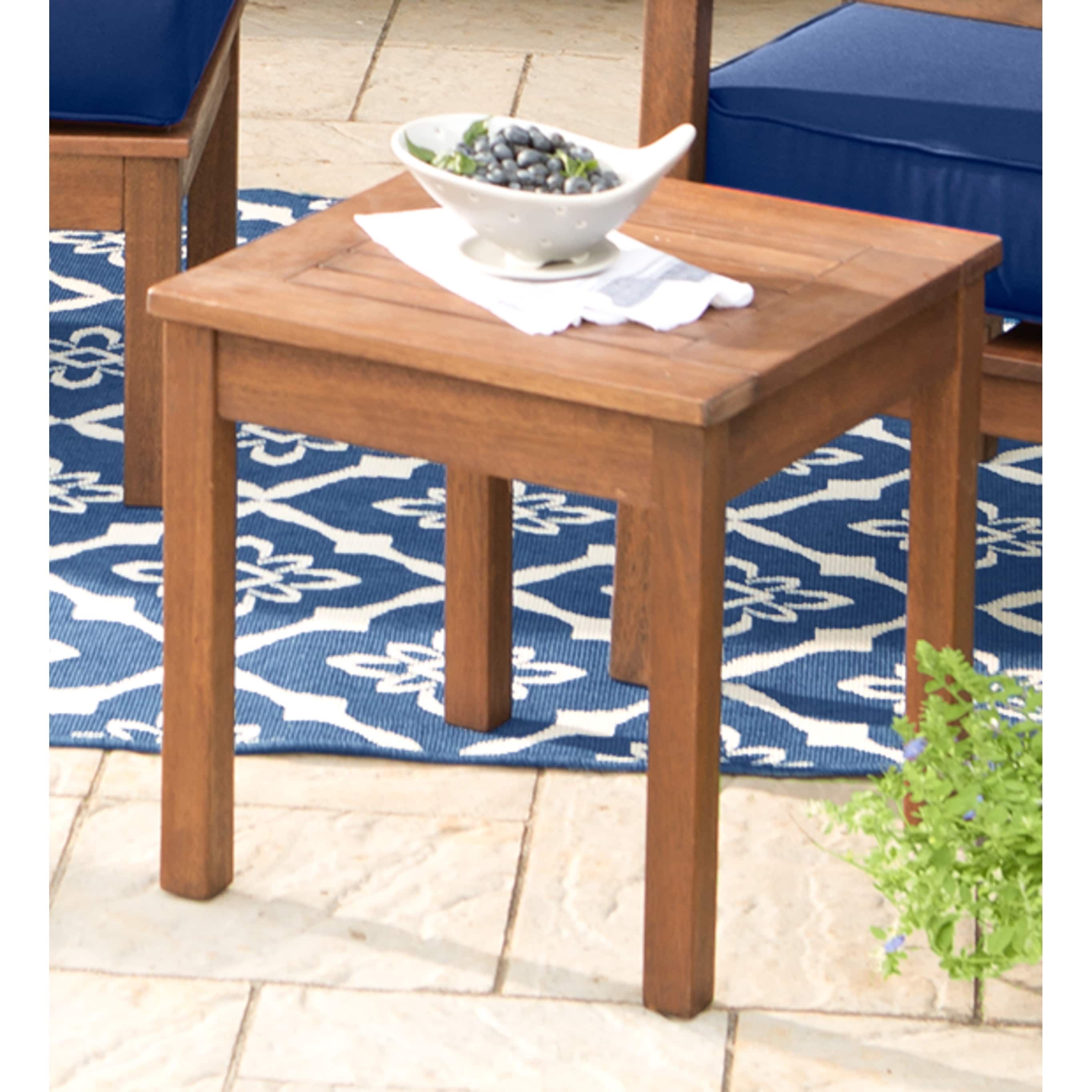18 In. X 18 In. Lancaster Eucalyptus Wood Outdoor Side Table