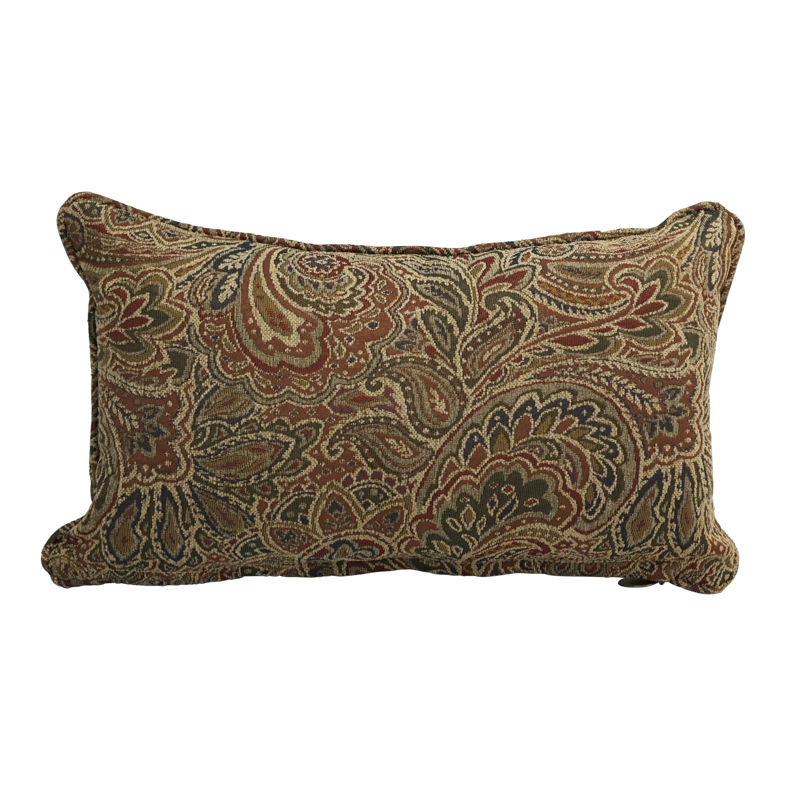18 Inch Corded Patterned Jacquard Chenille Lumbar Throw Pillow