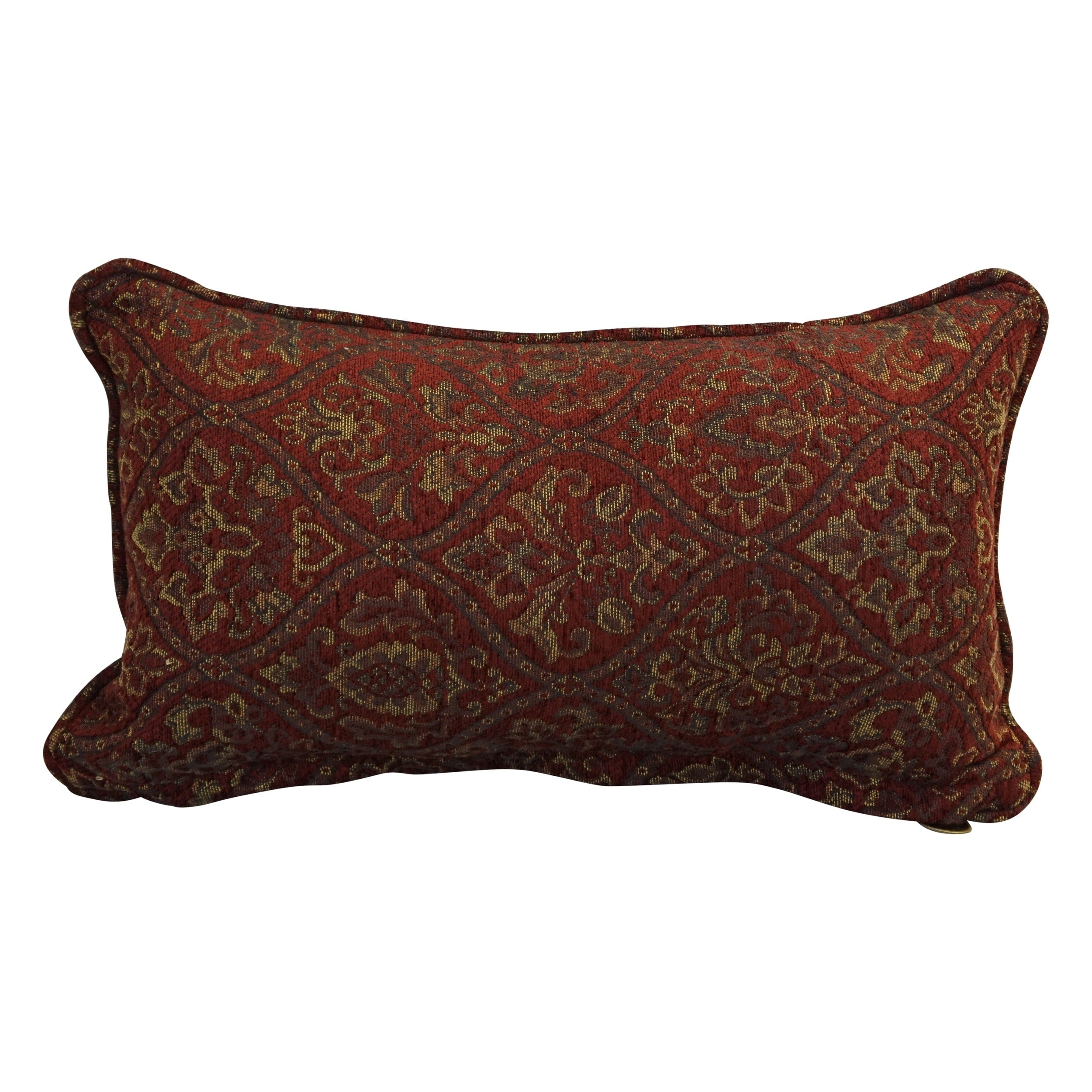 18 Inch Corded Patterned Jacquard Chenille Lumbar Throw Pillow