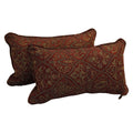 18 Inch Corded Patterned Jacquard Chenille Lumbar Throw Pillows Set Of 2