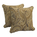 18 Inch Corded Patterned Jacquard Chenille Square Throw Pillows Set Of 2