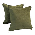 18 Inch Corded Patterned Jacquard Chenille Square Throw Pillows Set Of 2