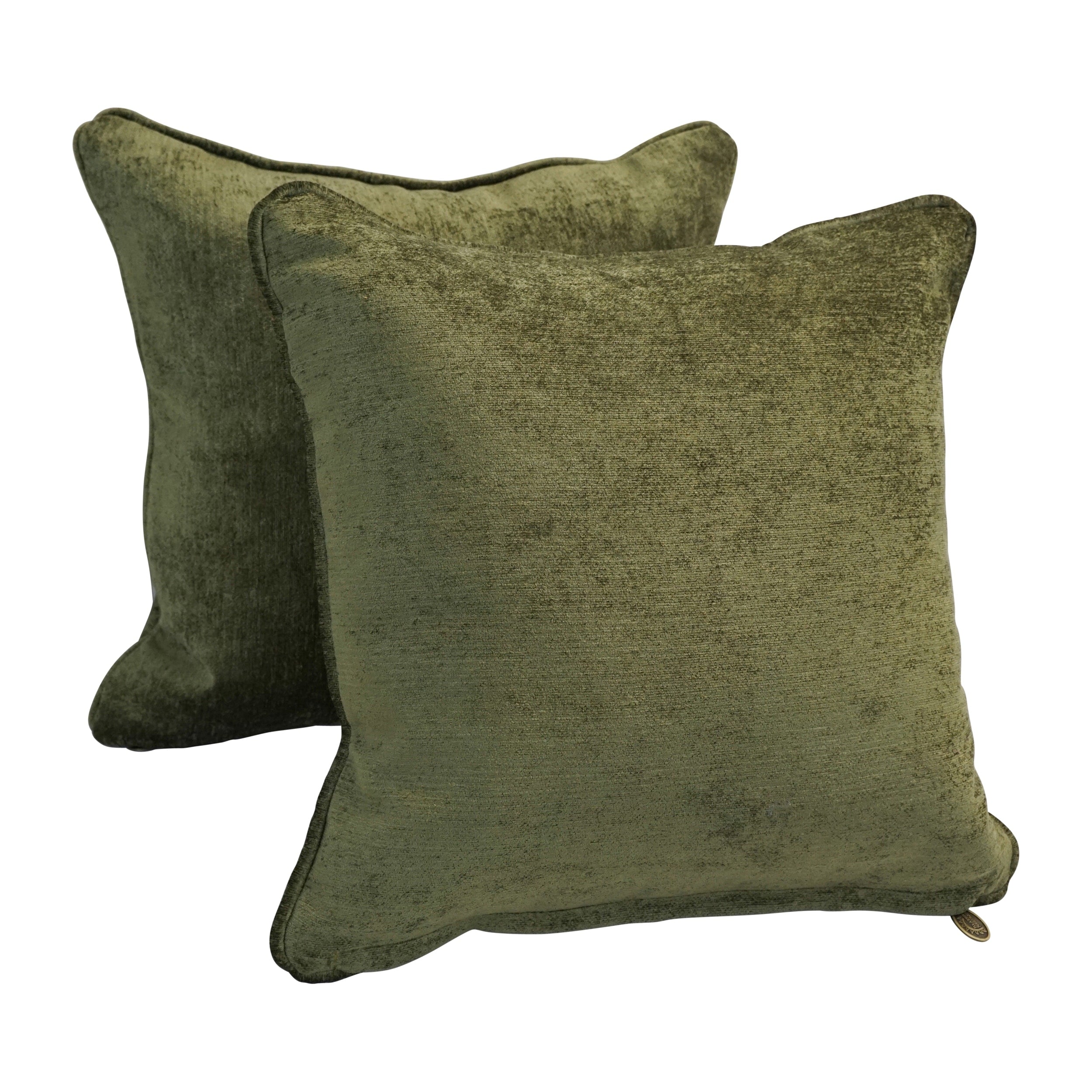 18 Inch Corded Patterned Jacquard Chenille Square Throw Pillows Set Of 2