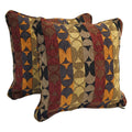 18 Inch Corded Patterned Jacquard Chenille Square Throw Pillows Set Of 2
