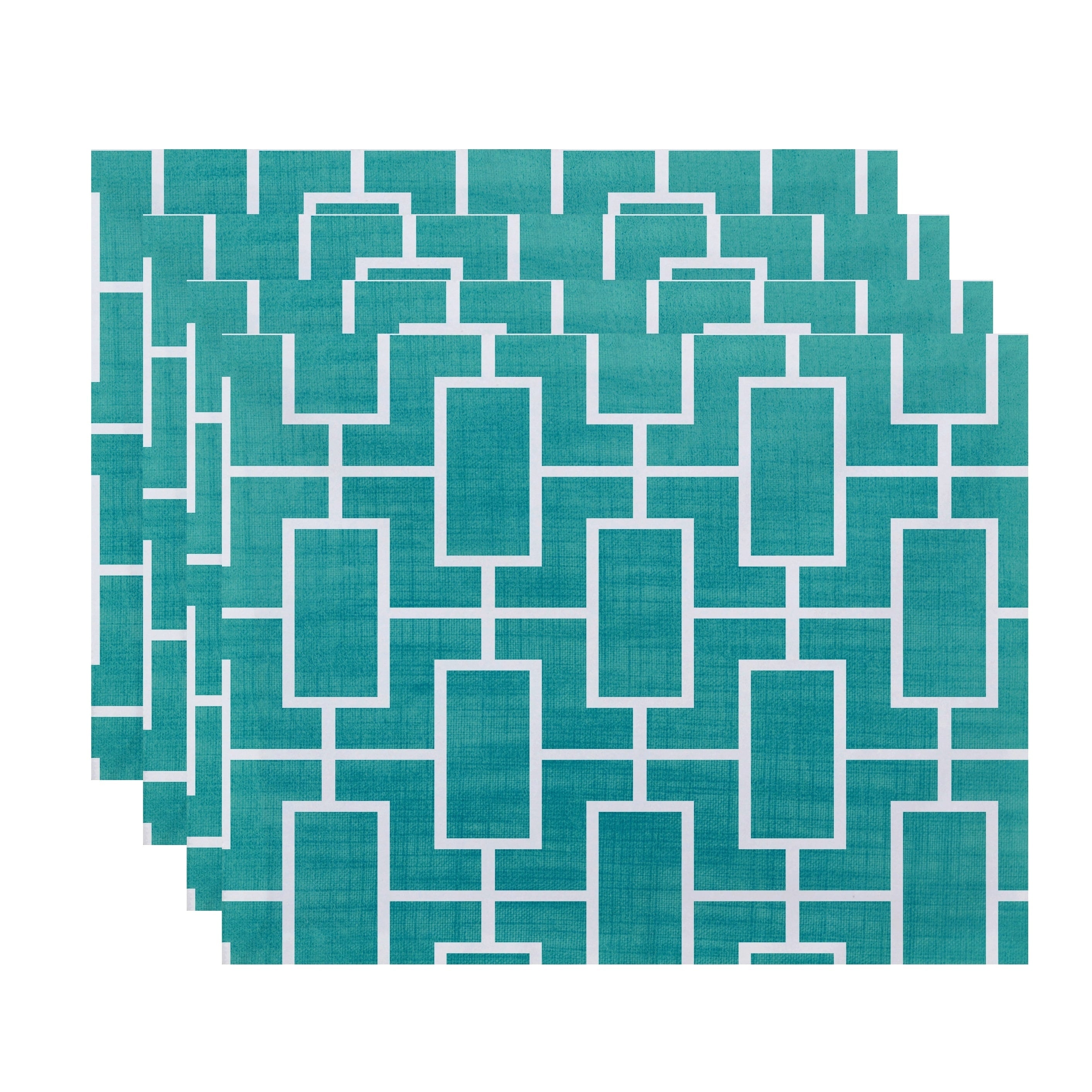 18 X 14 Inch Screen Lattice Geometric Print Placemat Set Of 4