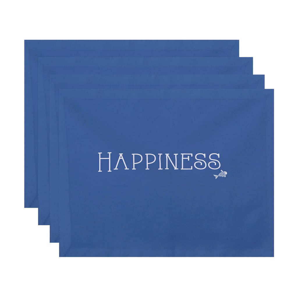 18 X 14 Inch Coastal Happiness Word Print Placemat Set Of 4