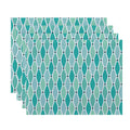 18 X 14 Inch Wavy Geometric Print Placemat Set Of 4