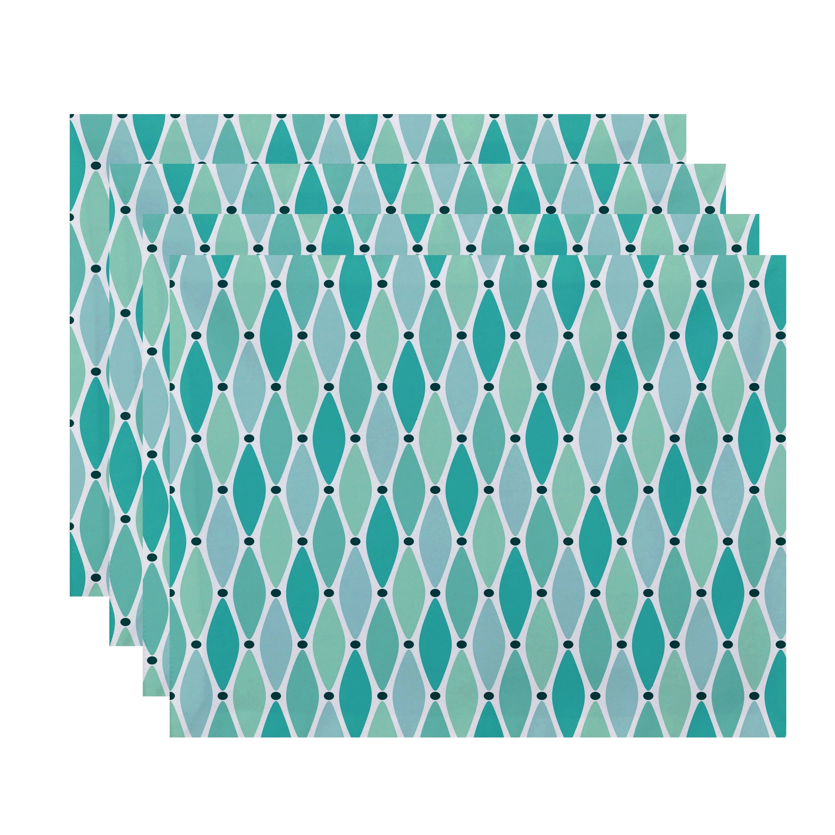 18 X 14 Inch Wavy Geometric Print Placemat Set Of 4