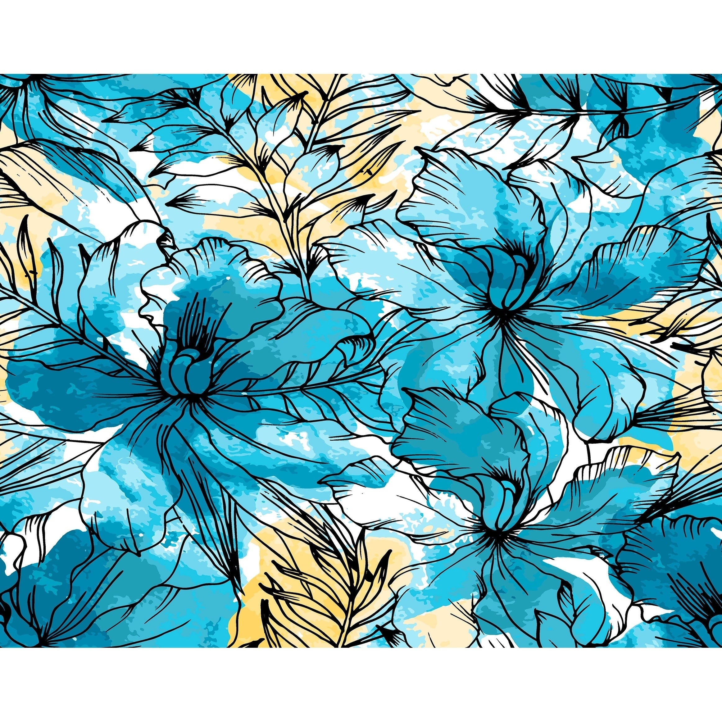 18 X 14 Inch Zentangle Floral Print Placemat Set Of 4