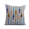 18 X 18 Inch Oar Numbers Geometric Print Outdoor Pillow