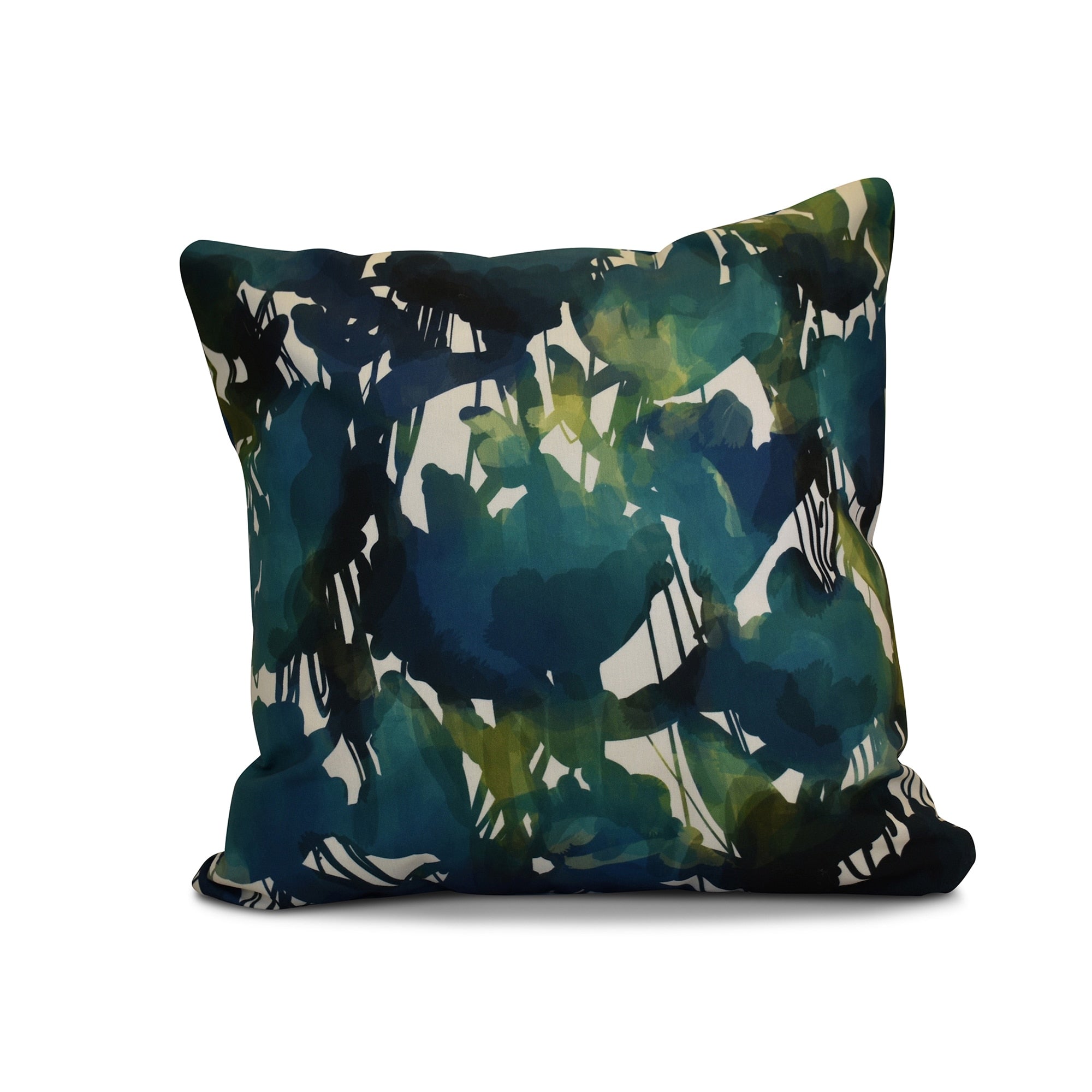 18 X 18 Inch Abstract Floral Floral Print Outdoor Pillow