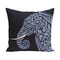 18 X 18 Inch Blue Grey Brown Inky Animal Print Pillow