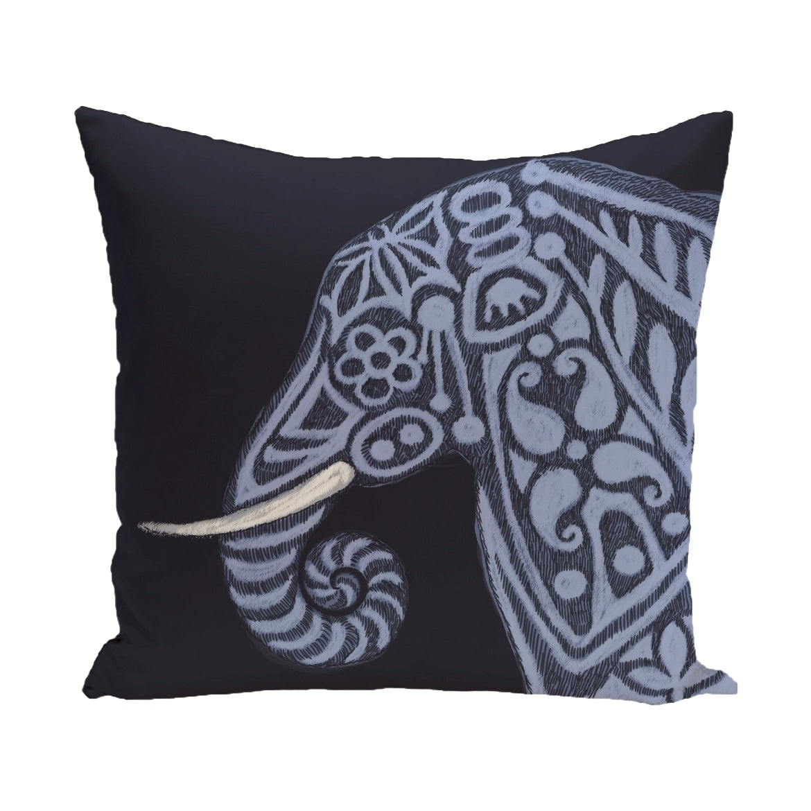 18 X 18 Inch Blue Grey Brown Inky Animal Print Pillow