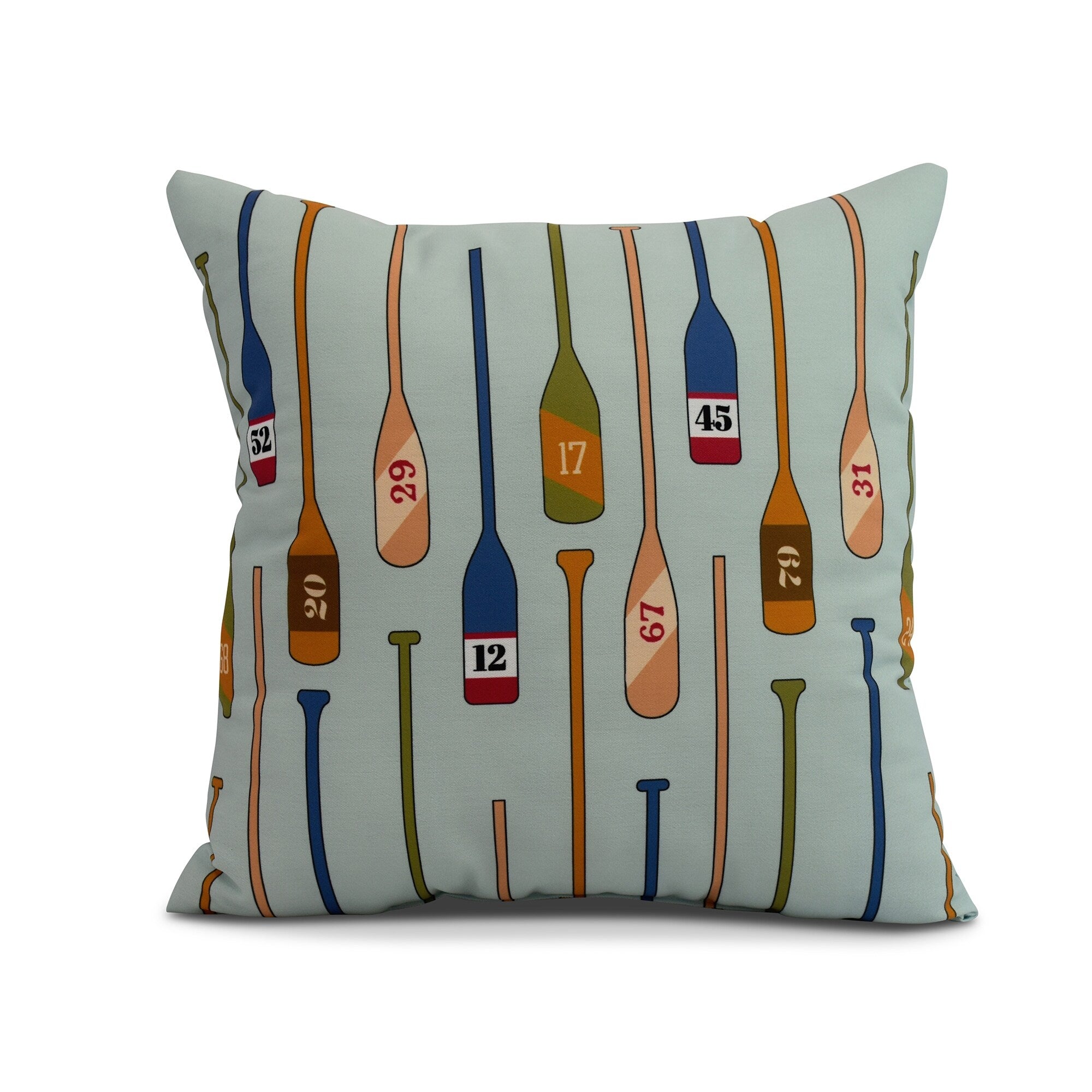18 X 18 Inch Oar Numbers Geometric Print Pillow