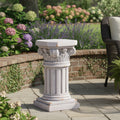 18.50 H Classical Ionic Mgo Pedestal Plant Stand Side Table For Indoor Outdoor