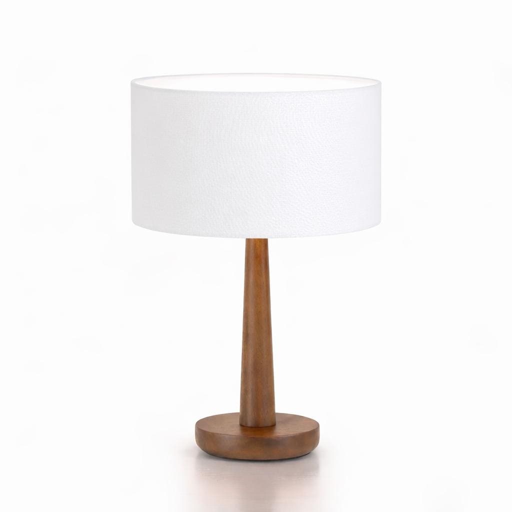 18.5 Modern Table Lamp With Walnut Wood Base Dimmable Bedside Lamp Ul Listed