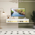 180 Wall Mounted Floating 80 Tv Stand With 20 Color Leds And Charging Station