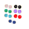 18K Yellow Plating Over Sterling Silver 8Mm Round Genuine Gemstone Stud Earrings