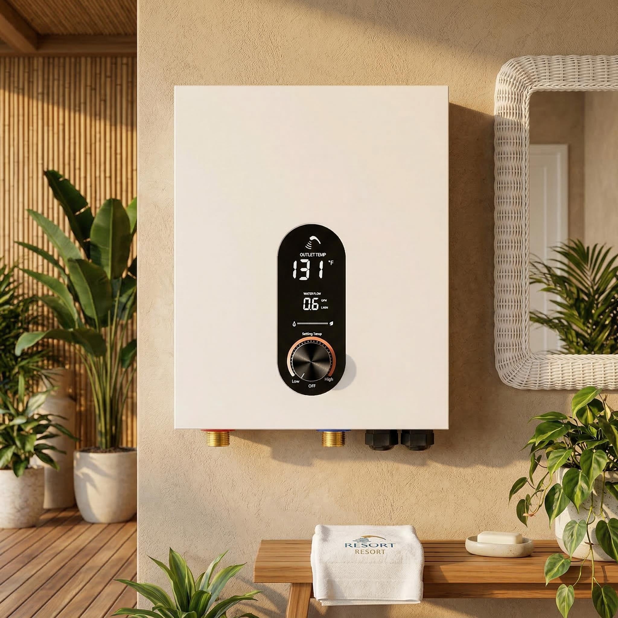 18Kw Tankless Electric Water Heater On Demand Instant Hot Water Heater With Led Temperature Display 240V Wall Mounted