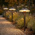18 Antique Brass Outdoor Path Light Wide Brim Dark Sky Landscape Lighting G4 Bulb Compatible Antique Brass