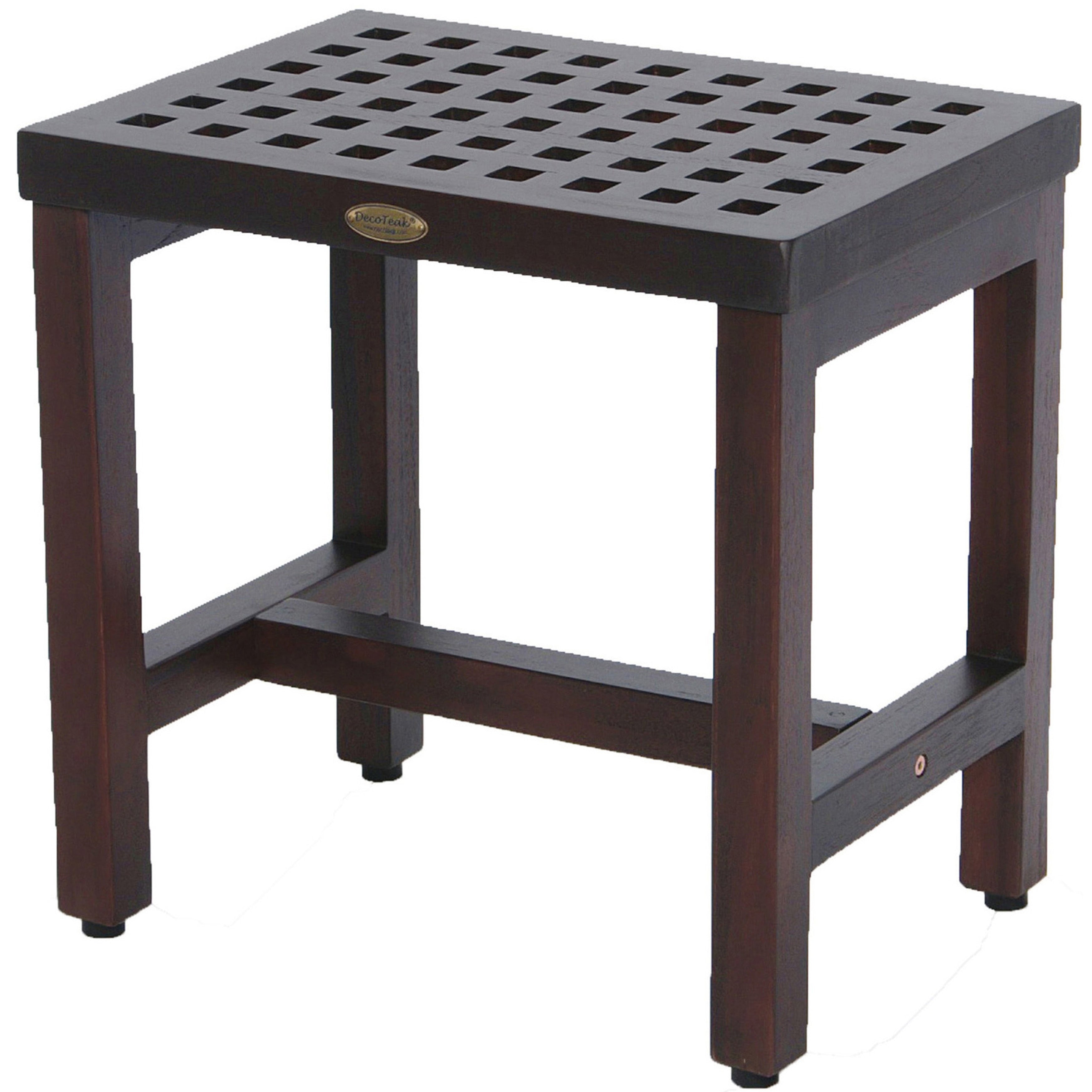 18 Decoteak Espalier Lattice Teak Shower Bench Woodland Brown Finish