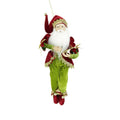 18 Enchanted Red Gold And Green Poseable Whimsical Christmas Elf King Figure