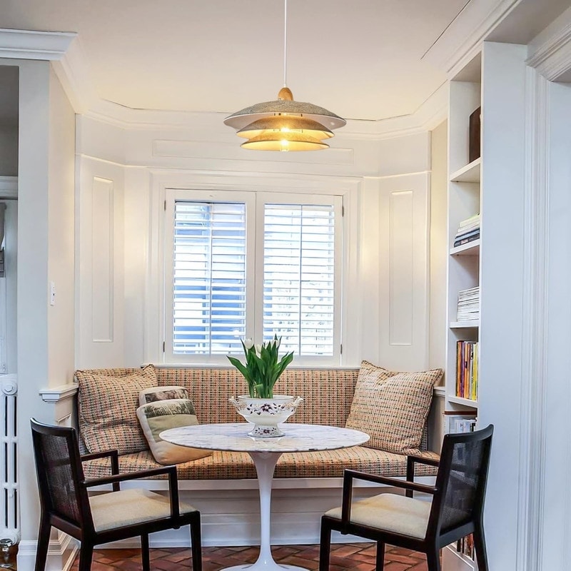18 Light Bulbs Metal Wood Felt Dining Room Chandelier White Gray Pendant Light N A