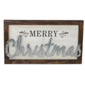 18 Merry Christmas Framed Wood And Metal Wall Decoration