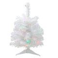 18 Pre Lit Led Snow White Artificial Christmas Tree Multi Color Lights