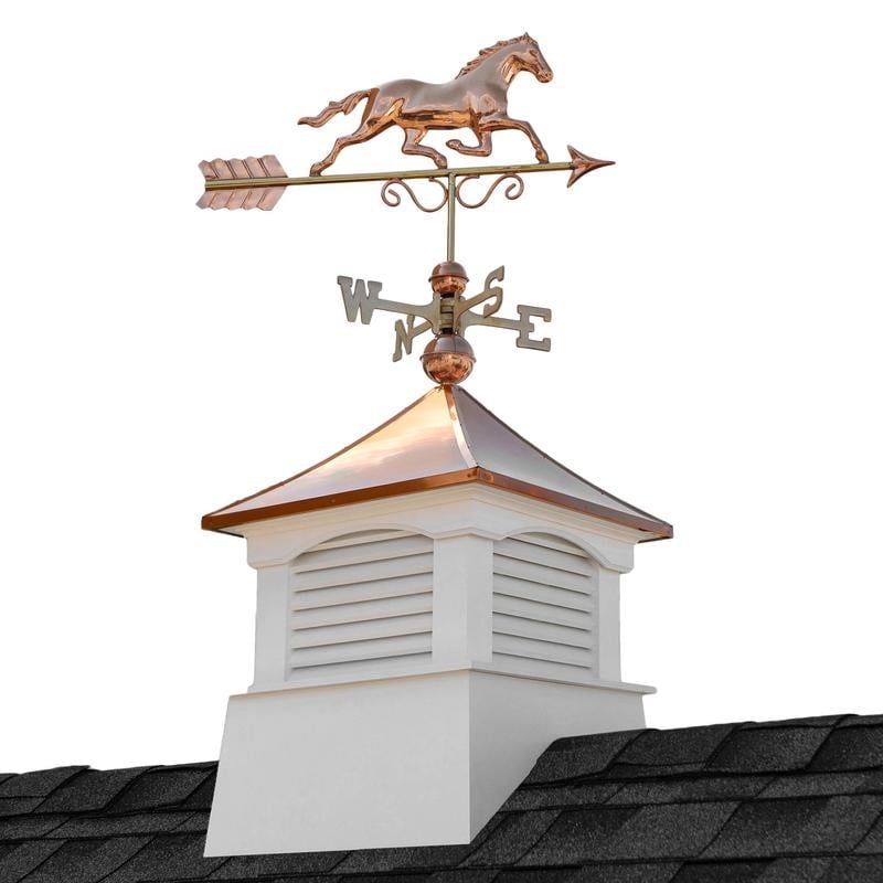 18 Square Coventry Vinyl Cupola With Horse Weathervane By Good Directions