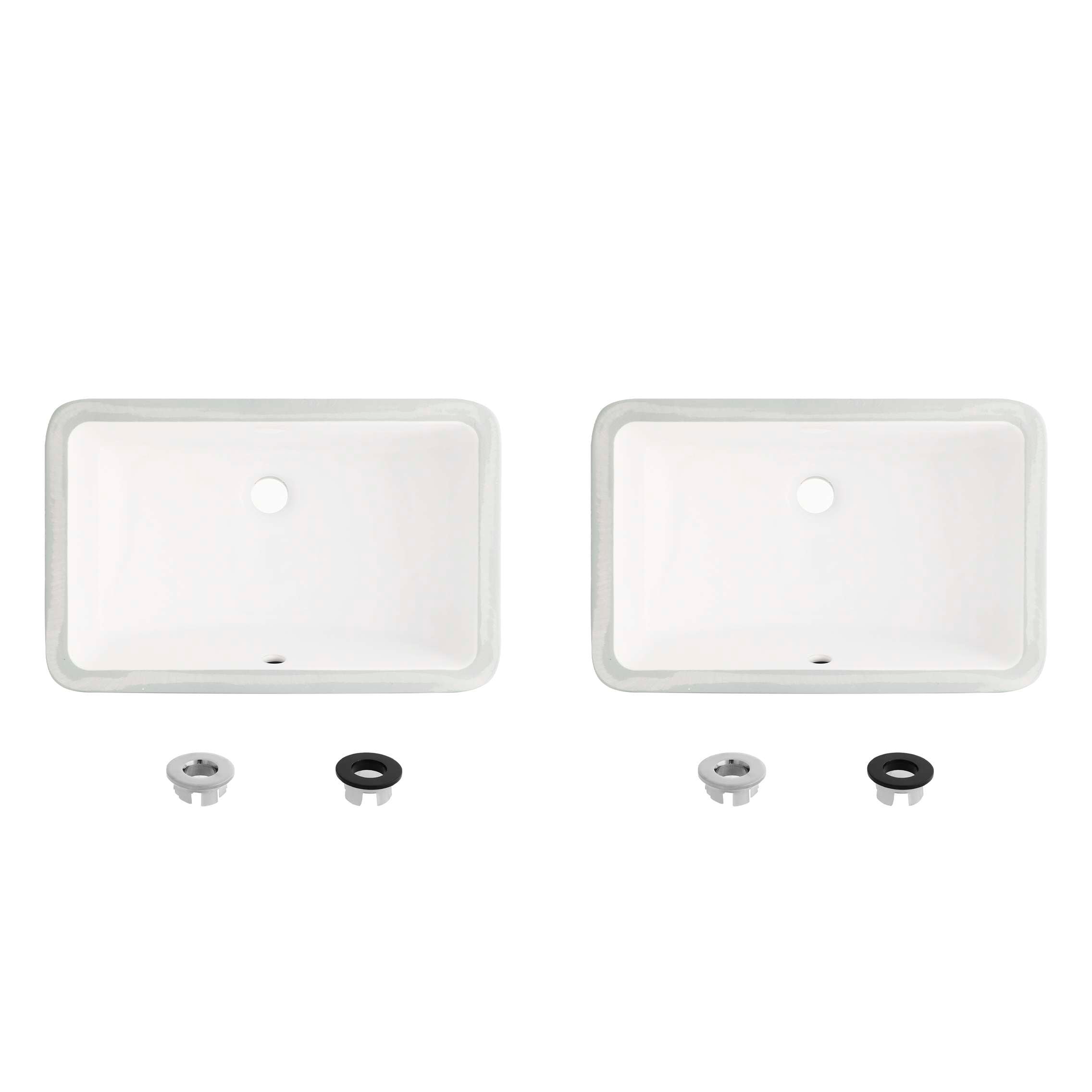 18 W X 12 D White Porcelain Rectangular Undermount Bathroom Sink Set Of 2