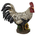 18 White Standing Rooster Outdoor Garden Statue