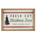 10 White And Red Rectangular Fresh Cut Christmas Trees Wooden Christmas Wall Decor