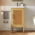 18 Inch Bathroom Cabinet With Storage Small Space Solution With Ceramic Sink Adjustable Shelf Soft Closing Hinges