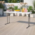 18 Inch X 60 Inch Granite White Plastic Folding Training Table
