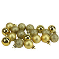 18Ct Vegas Gold Shatterproof 4 Finish Christmas Ball Ornaments 1.25 30Mm