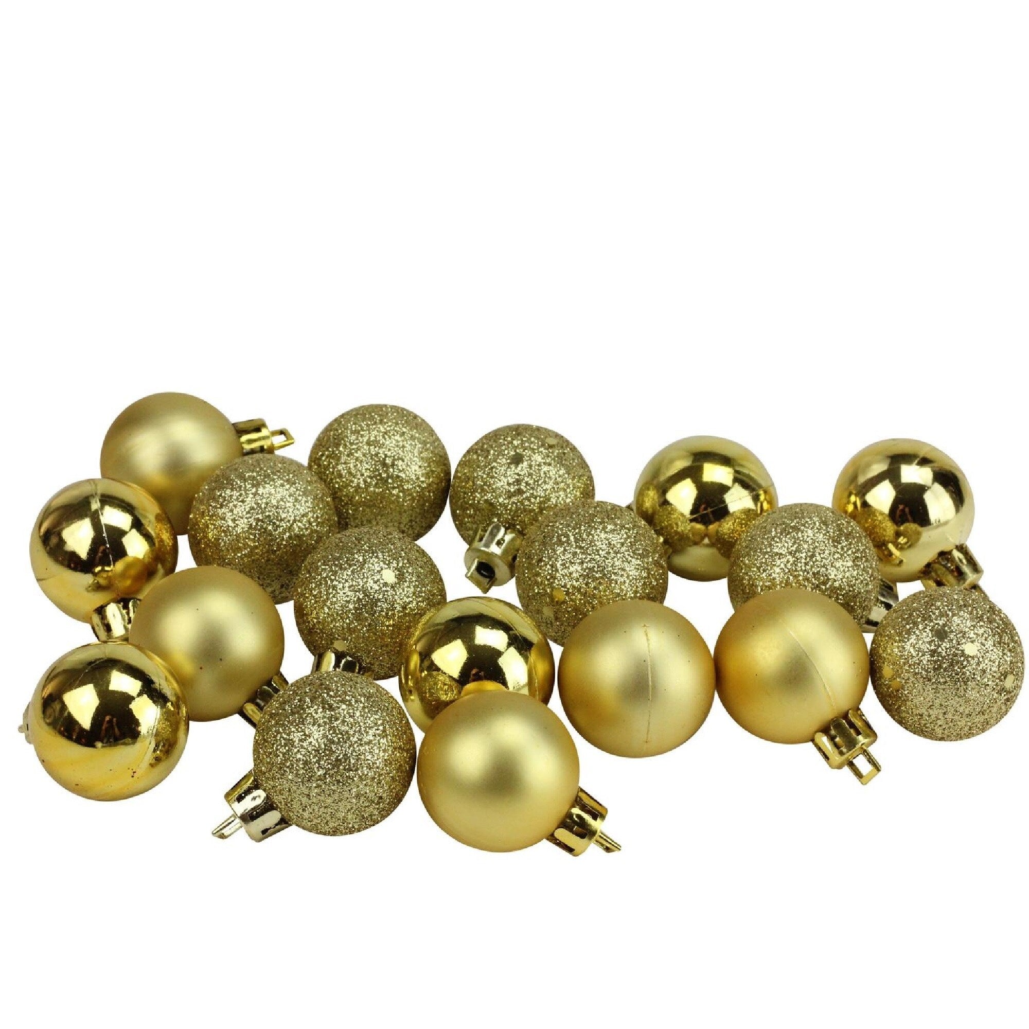 18Ct Vegas Gold Shatterproof 4 Finish Christmas Ball Ornaments 1.25 30Mm