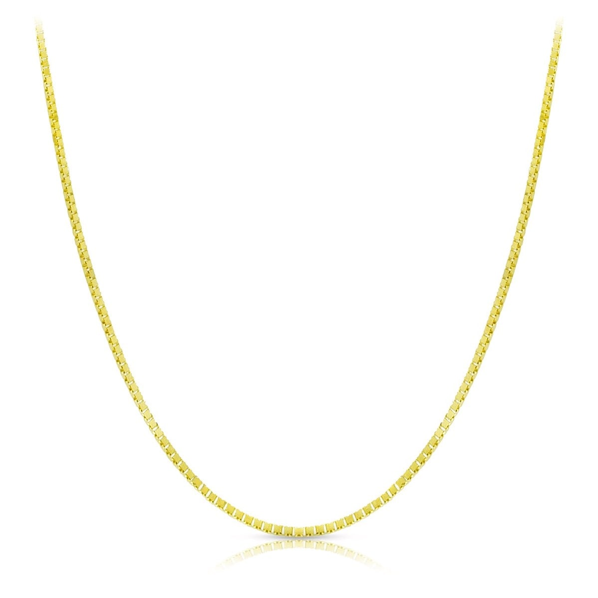 18K Yellow Gold Box Chain 0.6Mm