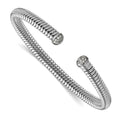 18K Yellow White Or Rose Gold Italian 0.17Cttw Diamond Tubogas Cuff Bangle Bracelet