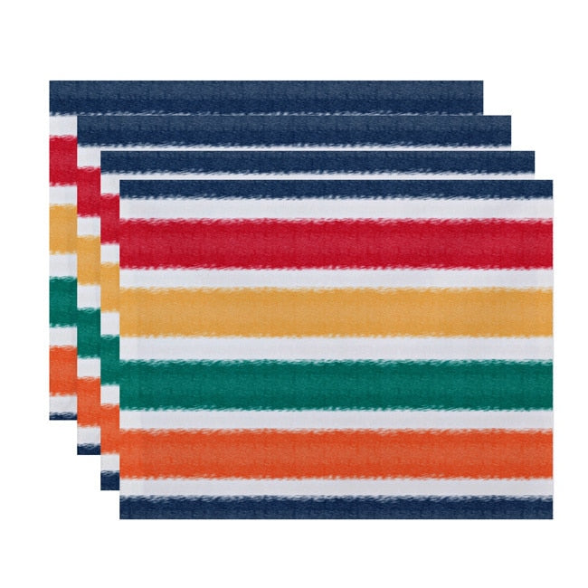 Fun In The Sun Colorful Stripe Print Placemats Set Of 4