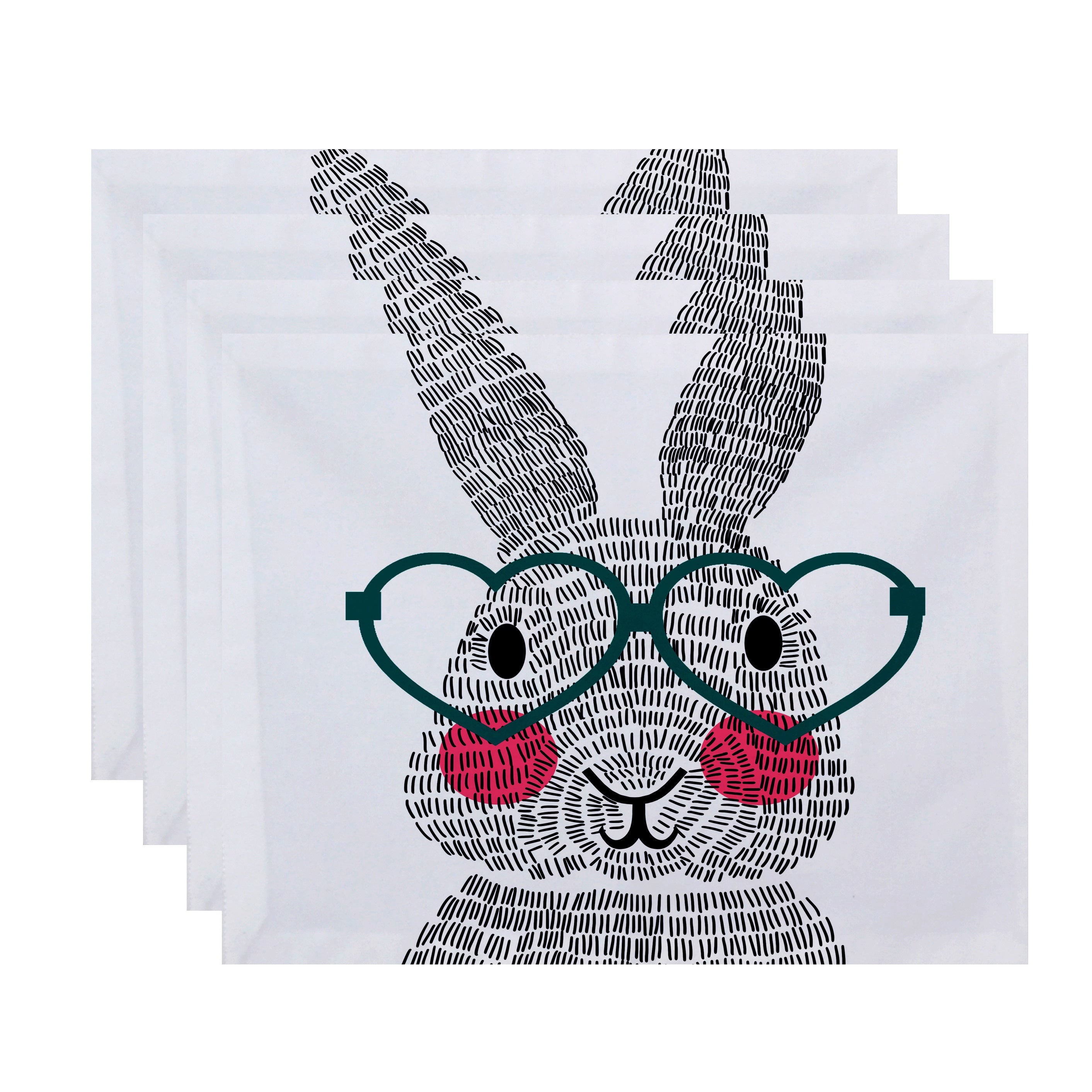 Whats Up Bunny Holiday Animal Print Place Mat Set Of 4
