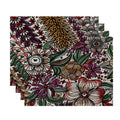 18X14 Inch Zentangle Floral Floral Print Placemat Set Of 4