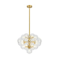 19 Light Brass Modern Glass Globe Bubble Chandelier Dining Room Light With Creative Grape Shape