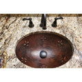 Oval Fleur De Lis Under Counter Hammered Copper Sink