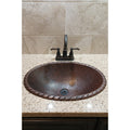 Premier Copper Products Oval Roped Rim Self Rimming Hammered Copper Sink