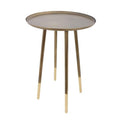 19 In. W Brown Finish Square Shape Metal Frame End Table 8 X 11